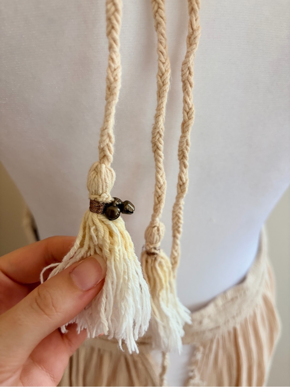 Free People Look Into The Sun Maxi Dress Free-est boho hippie flowy tan cream M - Picture 14 of 16